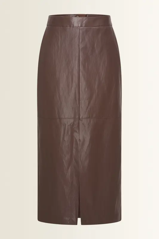 Kokerrok in leerlook