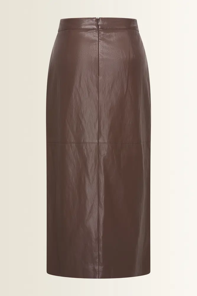 Kokerrok in leerlook