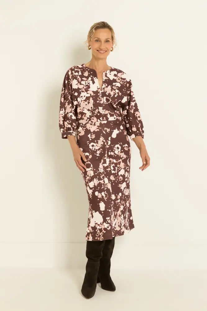 Midi-jurk met grafische print