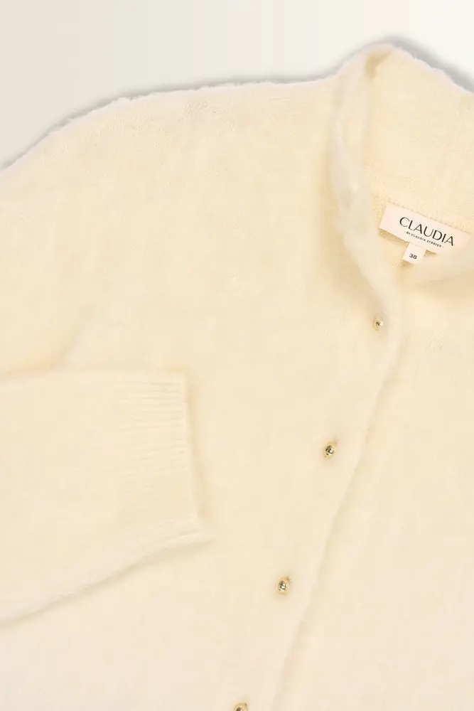 Vest met opstaande kraag en goudkleurige knopen