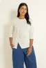 Jersey top met plooidetail en split