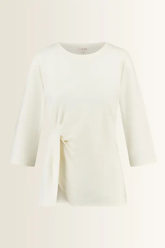 Jersey top met plooidetail en split