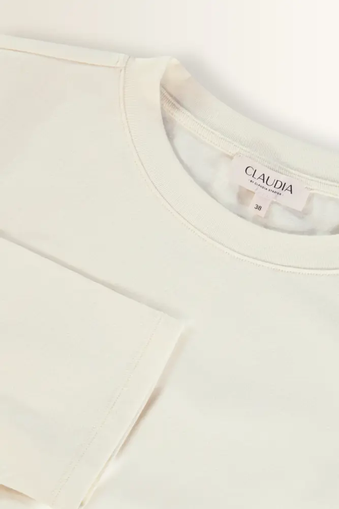 Jersey top met plooidetail en split