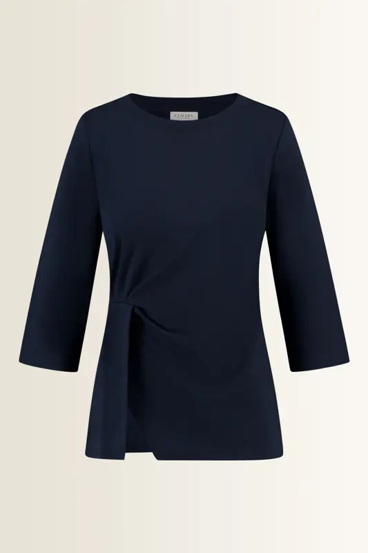 Jersey top met plooidetail en split