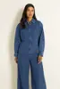 Denim blouse met barrelmouwen