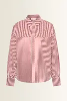 Gestreepte blouse met grafische belijning