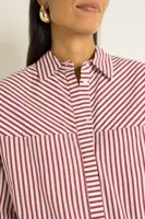 Gestreepte blouse met grafische belijning