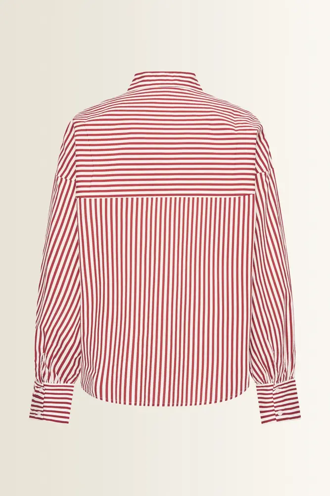 Gestreepte blouse met grafische belijning