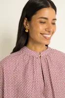 Blouse met grafische print en pofmouwen