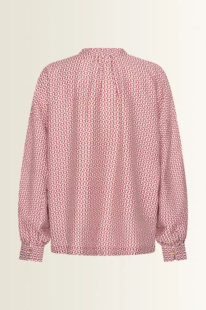 Blouse met grafische print en pofmouwen