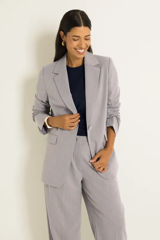 Lange blazer met krijtstreep