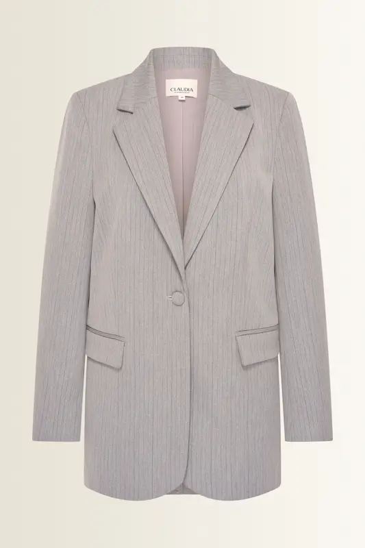 Lange blazer met krijtstreep