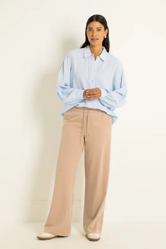 Pantalon met elastische taille en trekkoord