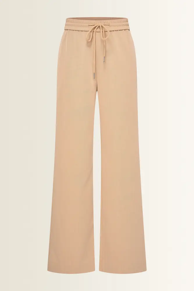 Pantalon met elastische taille en trekkoord