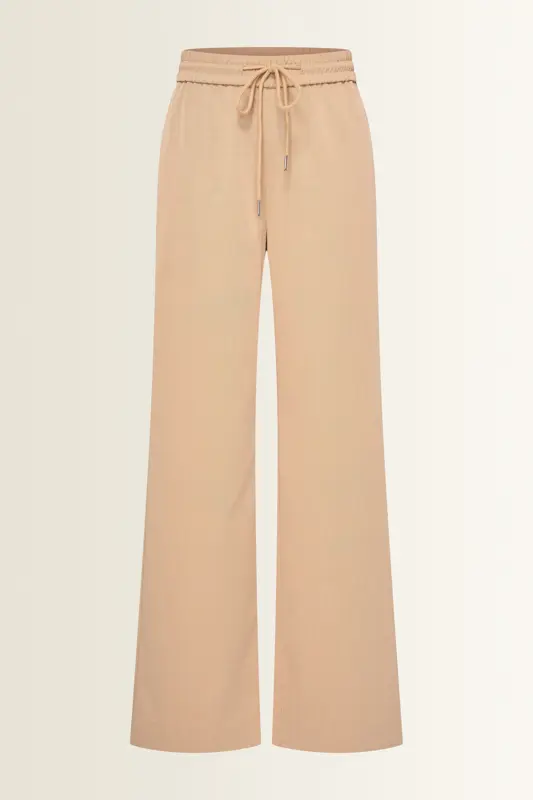 Pantalon met elastische taille en trekkoord