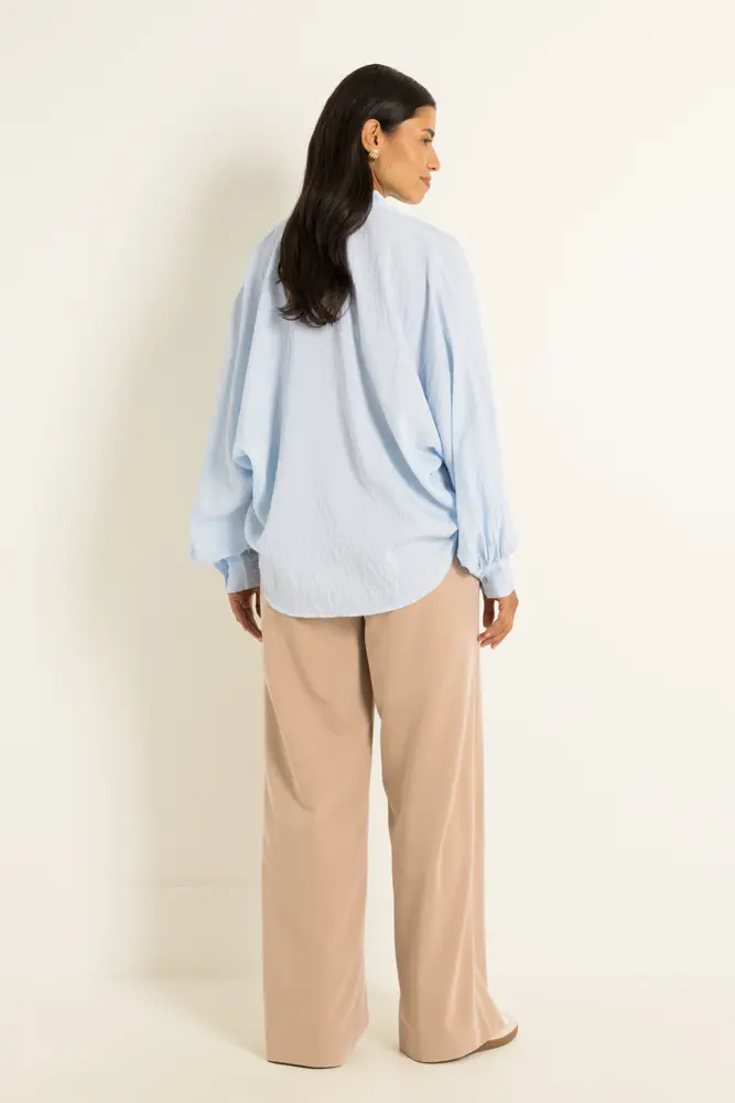 Pantalon met elastische taille en trekkoord