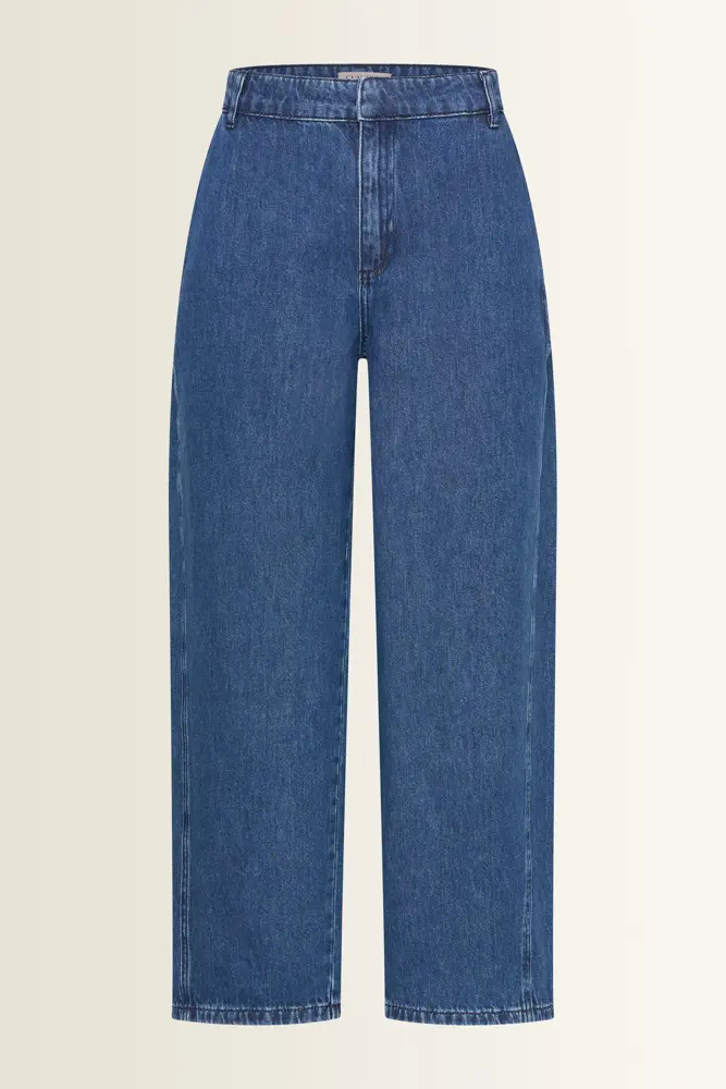 Barrel jeans met zijpanelen