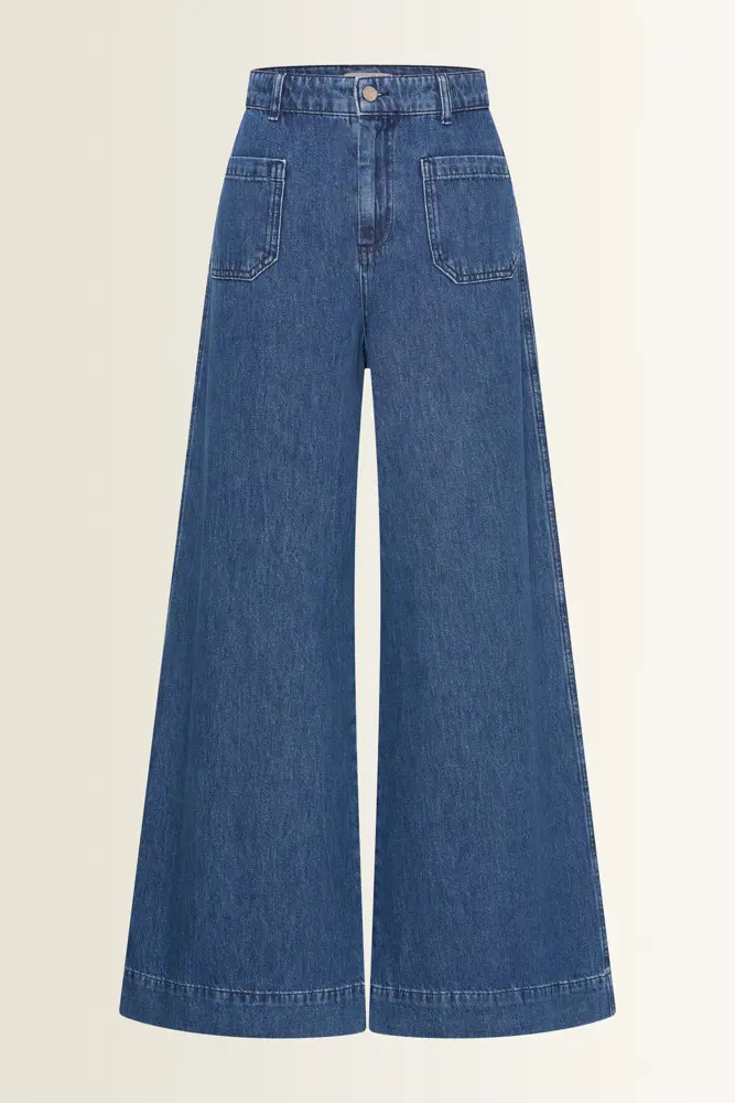 Wide-leg jeans met opgestikte zakken