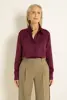 Satijnen blouse met borstzakken
