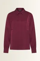 Satijnen blouse met borstzakken
