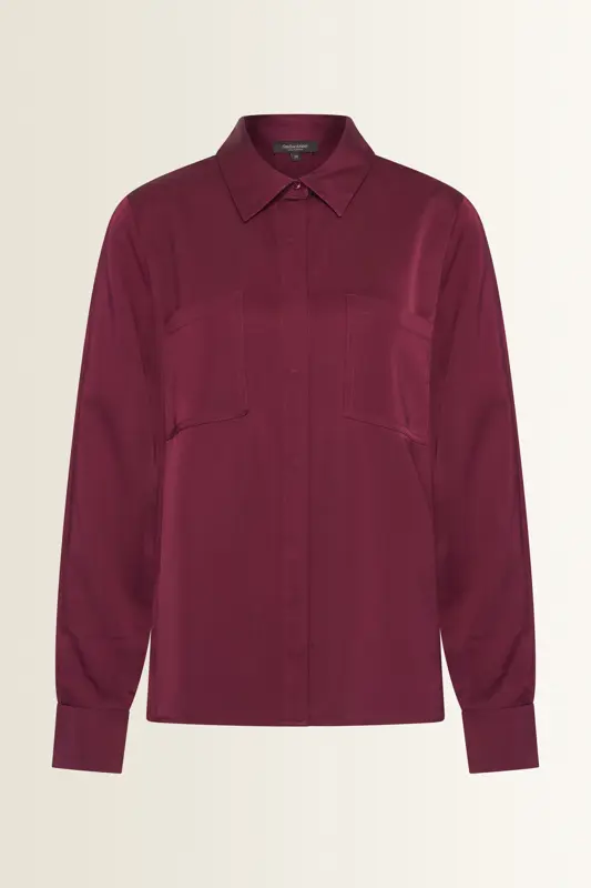 Satijnen blouse met borstzakken