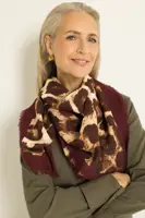 Wollen shawl met luipaardprint
