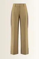 Wide-leg pantalon met contrastbies