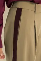 Wide-leg pantalon met contrastbies