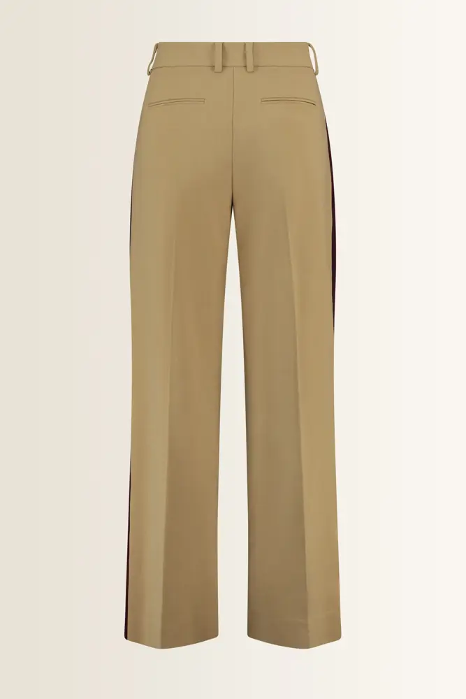 Wide-leg pantalon met contrastbies