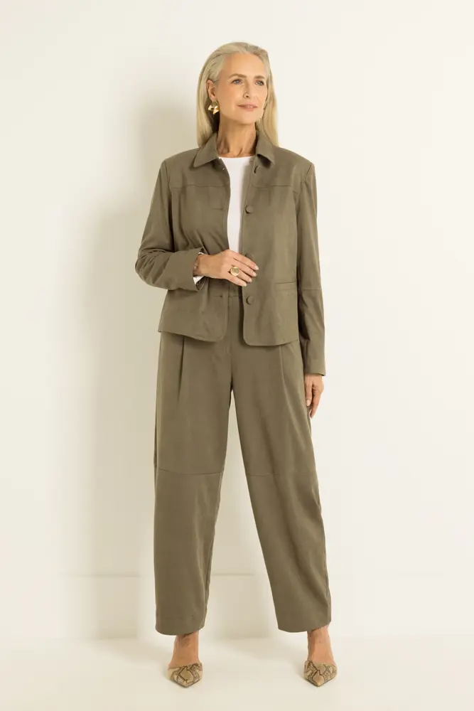 Suedine barrel pantalon