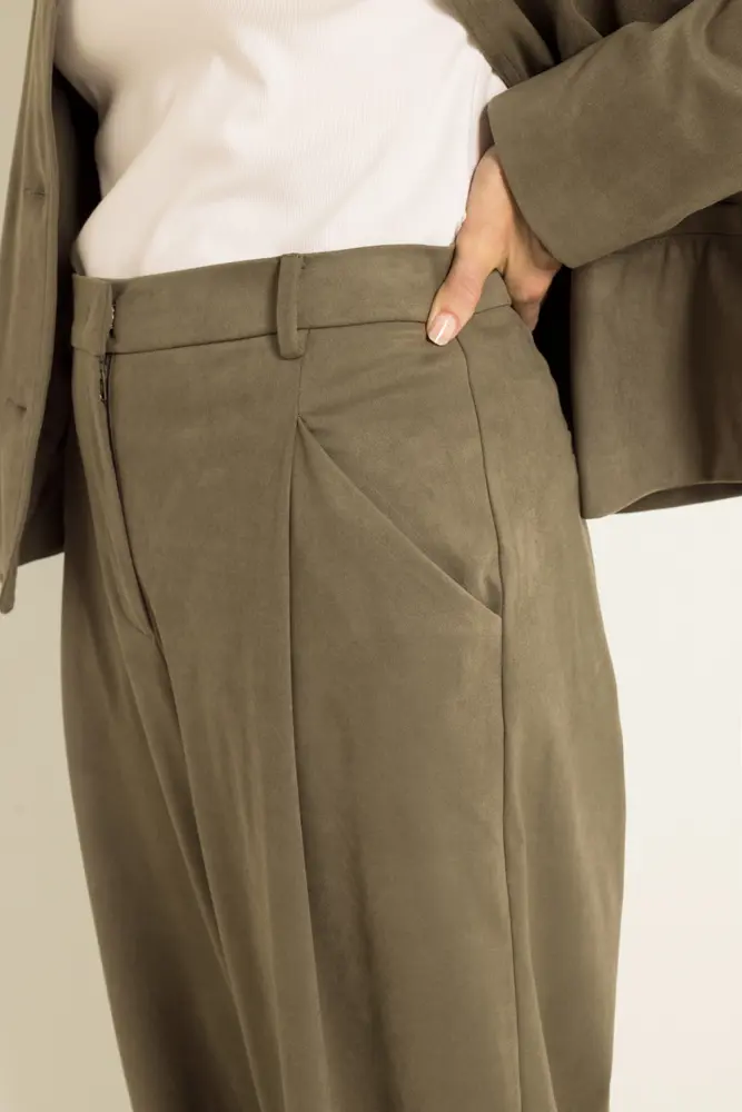 Suedine barrel pantalon