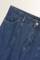 Wide-leg jeans met sierstiksels