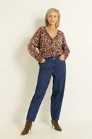 Barrel jeans met voornaden