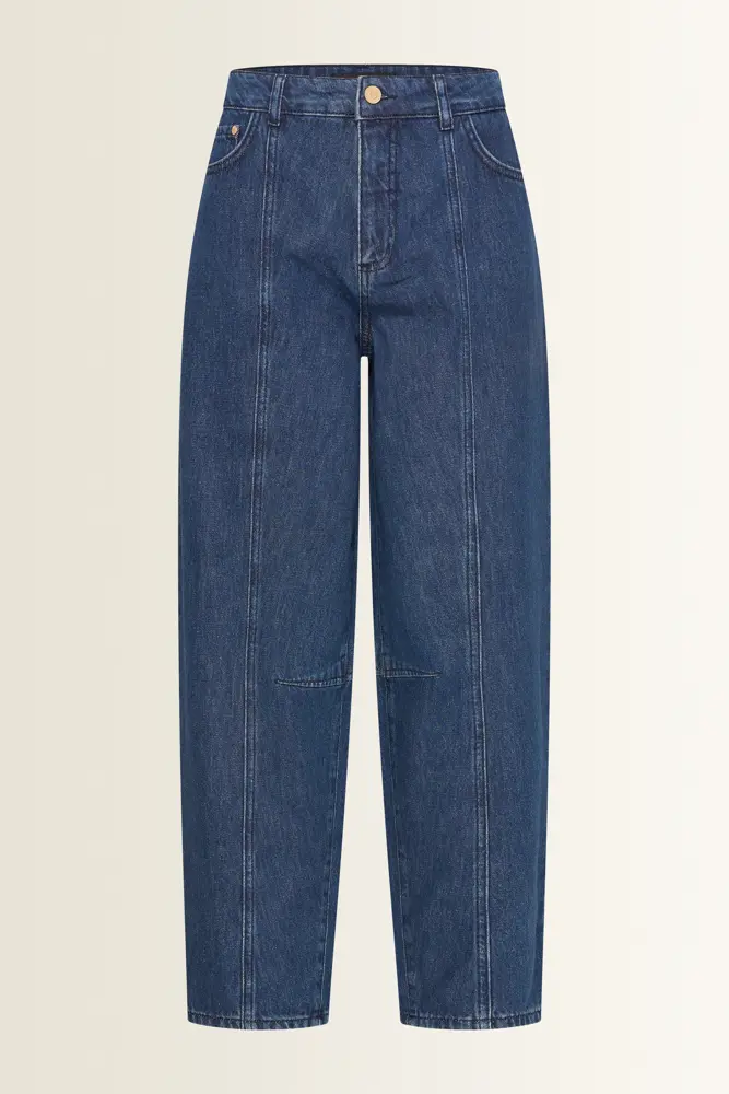 Barrel jeans met voornaden