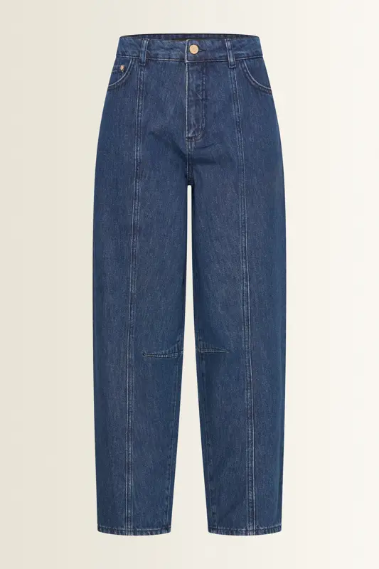 Barrel jeans met voornaden
