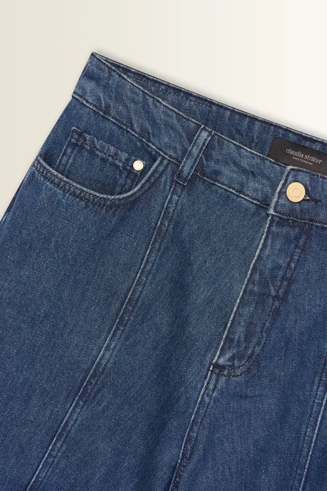 Barrel jeans met voornaden