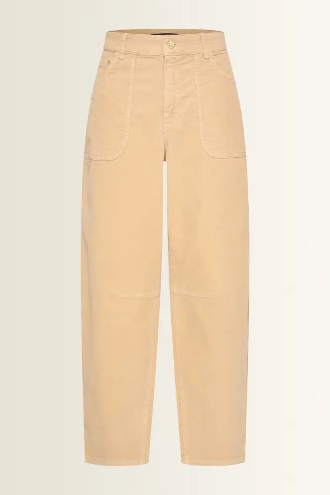 Barrel jeans met ribstructuur