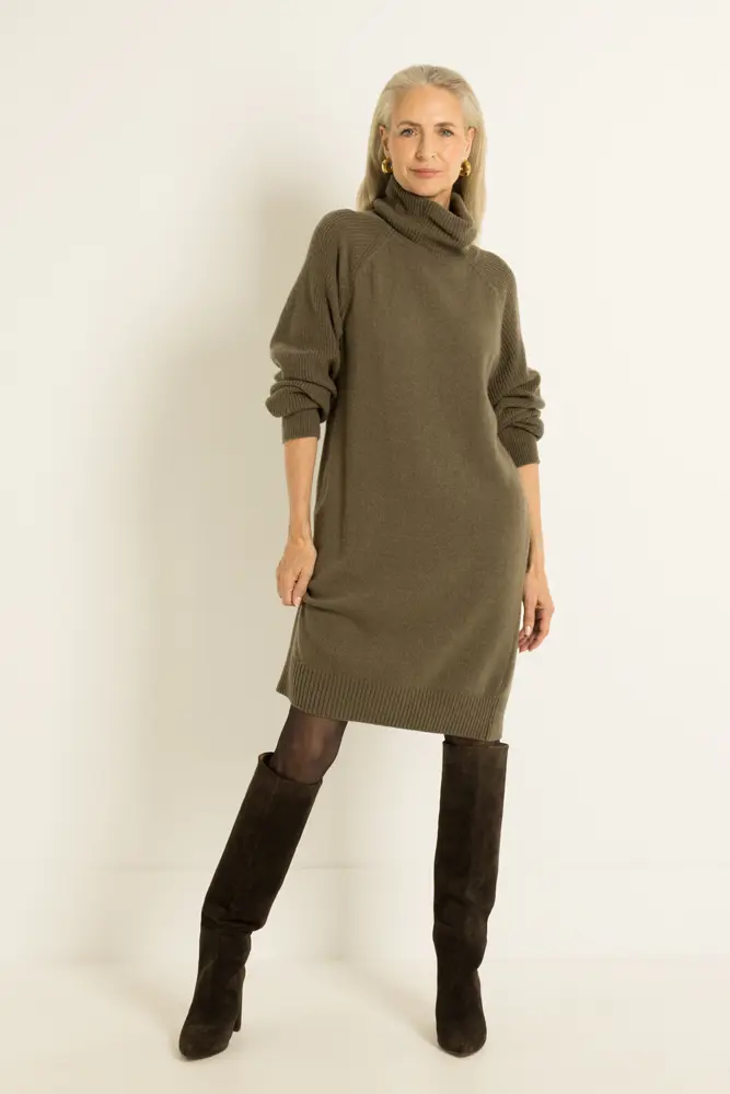 Gebreide jurk met losse col