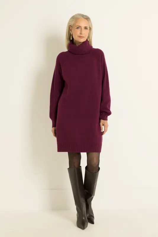 Gebreide jurk met losse col