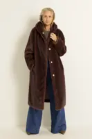 Lange reversible faux fur jas