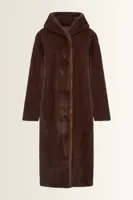 Lange reversible faux fur jas