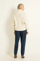 Chunky kabeltrui in wolmix met alpaca