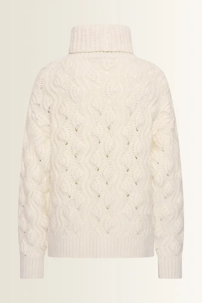 Chunky kabeltrui in wolmix met alpaca