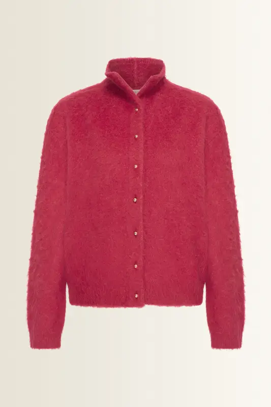 Geborsteld vest met alpaca