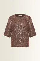 Mesh top met pailletten