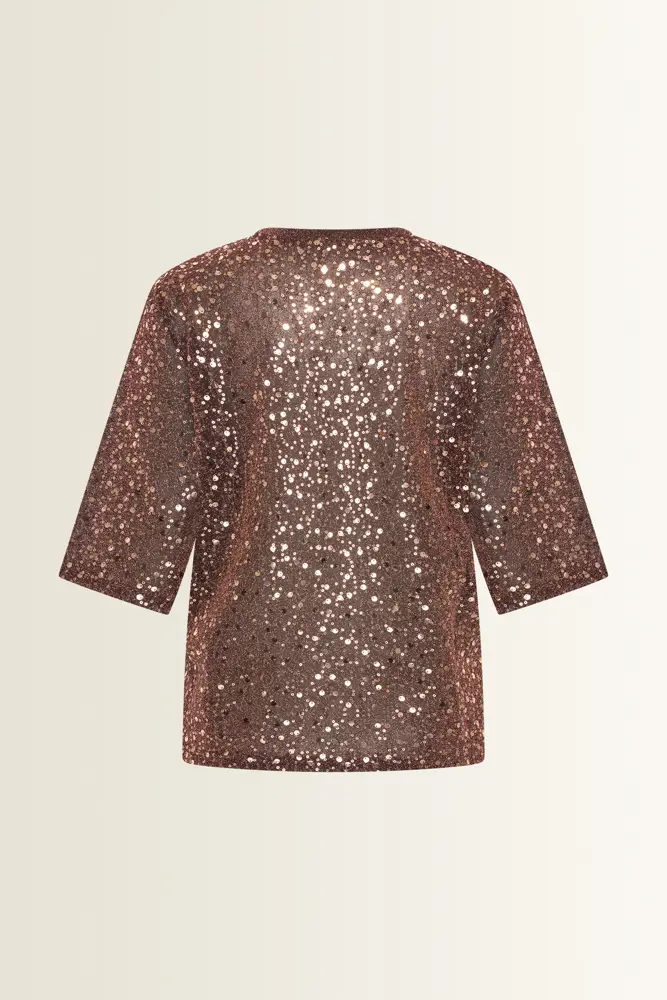 Mesh top met pailletten