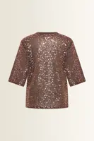 Mesh top met pailletten