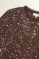Mesh top met pailletten