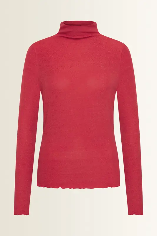 Coltop met lurex en ruffle
