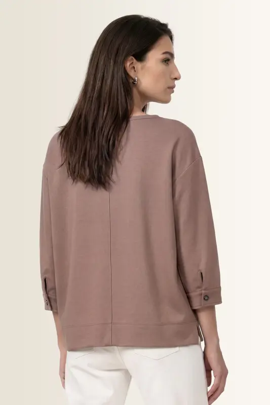 Sweatshirt in taupe viscosemix Monari